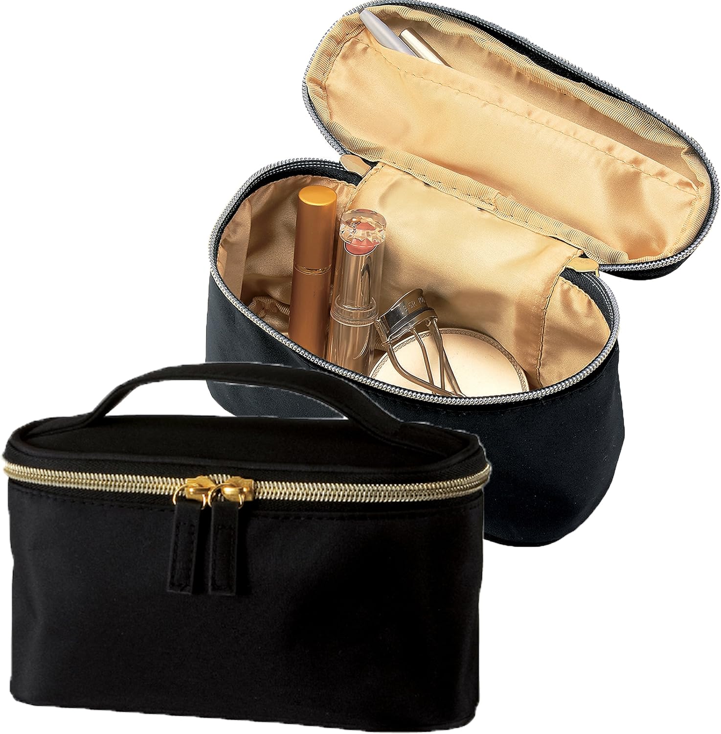 エソール(Essor) Esor 145028 Makeup Pouch, Vanity Bag, Large, Vanity, Approx. 6.7 x 8.3 x 5.7 inches (17 x 21 x 14.5 cm), Stylish, Gorgeous Eltrad. Gold Series