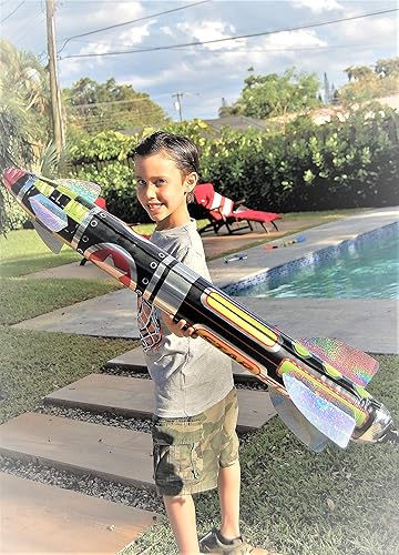 Miniatura 3 de JA-RU Big Sky - Cohete gigante inflable (juguete de 24 cohetes), transbordador espacial para niños. Decoraciones de fiesta del espacio exterior.