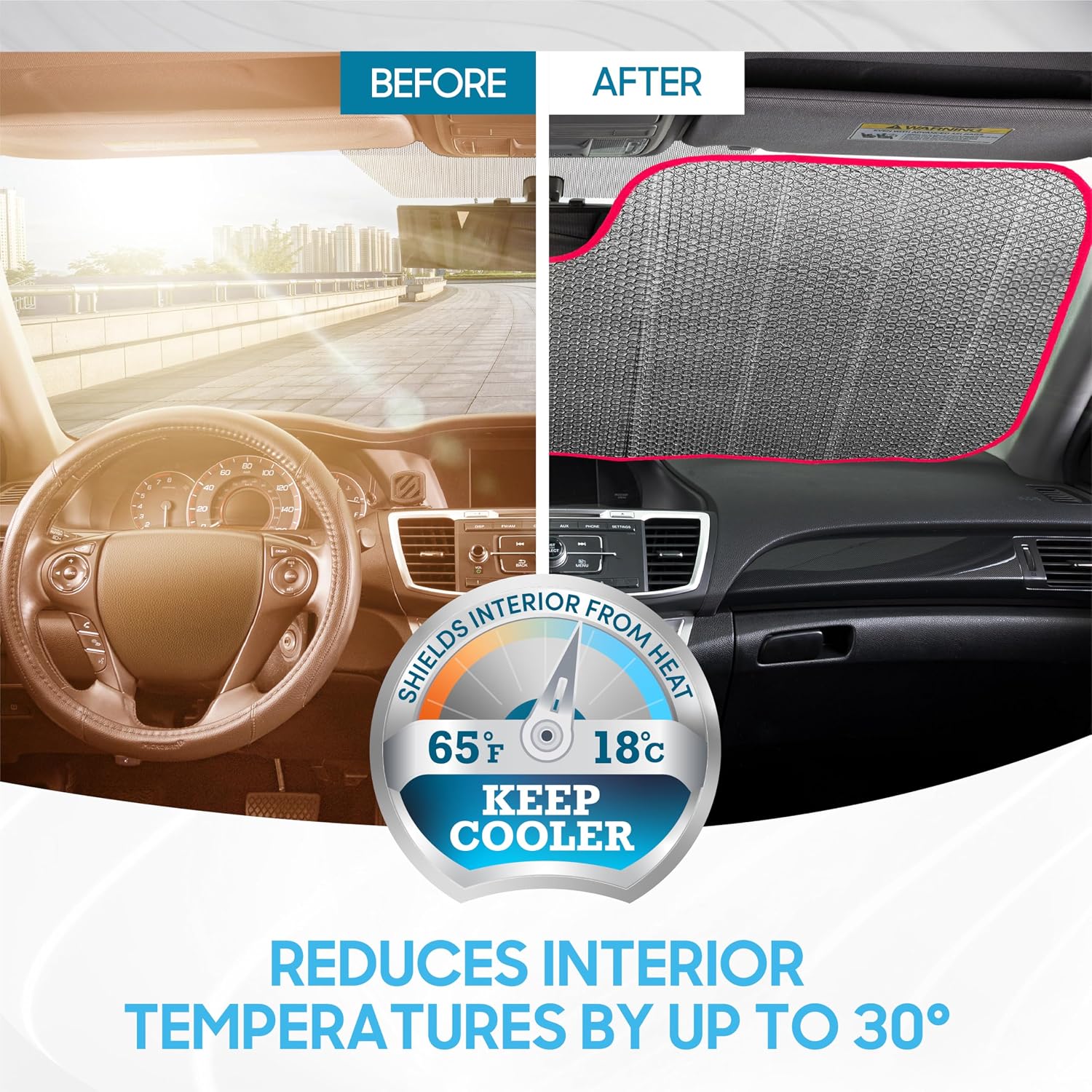 BDK Fresh Watermelon Front Windshield Sun Shade-Accordion Folding Auto Sunshade for Car Truck SUV-Blocks UV Rays Sun Visor Protector-Keep Your Vehicle Cool- 58 x 27 Inch image 4
