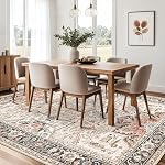 Area Rug for Living Room - 9x12 Washable Oriental Vintage Floral Distressed Large Indoor Carpets with Non Slip Back for Bedroom Dining Room Nursery Office (Multi Color,9'x12')