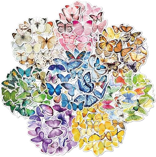 Calcomanías de mariposa para suministros de álbumes de recortes, 320 calcomanías de mariposa realistas de Colorfu 3D para suministros de álbumes de