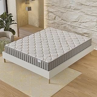 sensoreve Sirius - Conjunto de 16 cm y Somier Decorativo Cama Doble (160 x 200 cm), Color Blanco