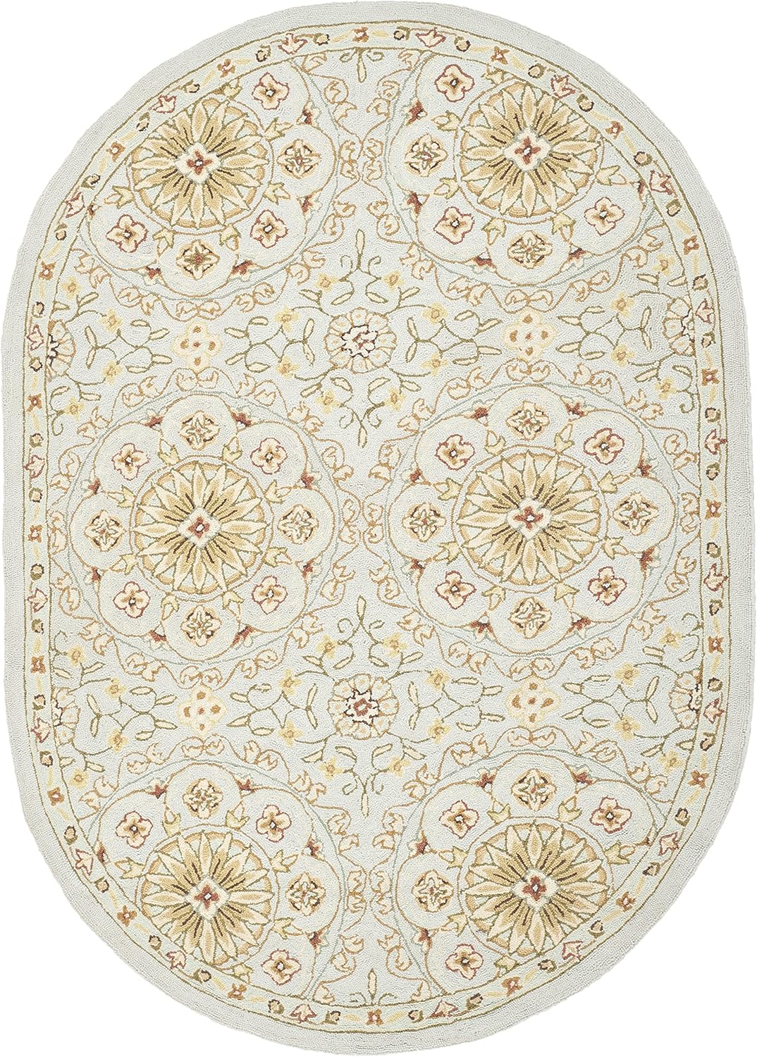 SAFAVIEH Chelsea Collection Runner Rug - 2'6" x 8', Teal & Green, Hand-Hooked French Country Wool, Ideal for High Traffic Areas in Living Room, Bedroom (HK378A)