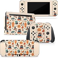 Vista 1 de Acky Design Spooky Halloween Nintendo Switch Skin Wrap Cover - Pumpkin Theme Compatible With Joy-Con, Console, Dock - Premium Vinyl 3M Full Wrap