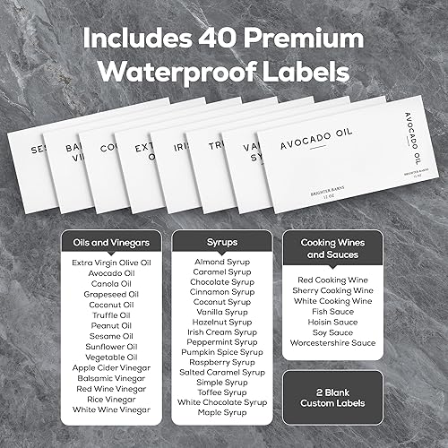 Miniatura 5 de Brighter Barns - Botella dispensadora de aceite de oliva de vidrio para cocina, dispensador de jarabe de café, botella de aceite y vinagre,