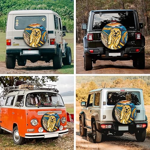 Miniatura 3 de Funda para neumático de repuesto The Scream Dog, accesorios de campamento para neumático de repuesto resistente a la intemperie, universal para