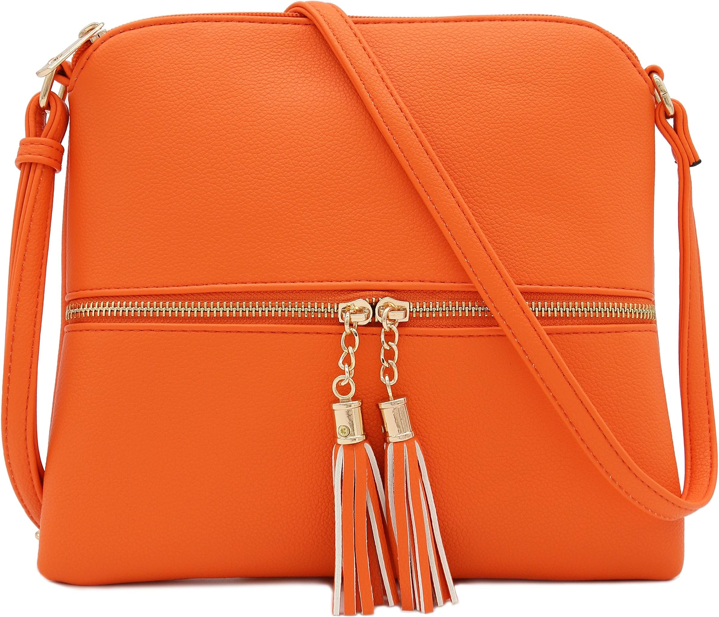 Lightweight Medium Crossbody Bag with Tassel