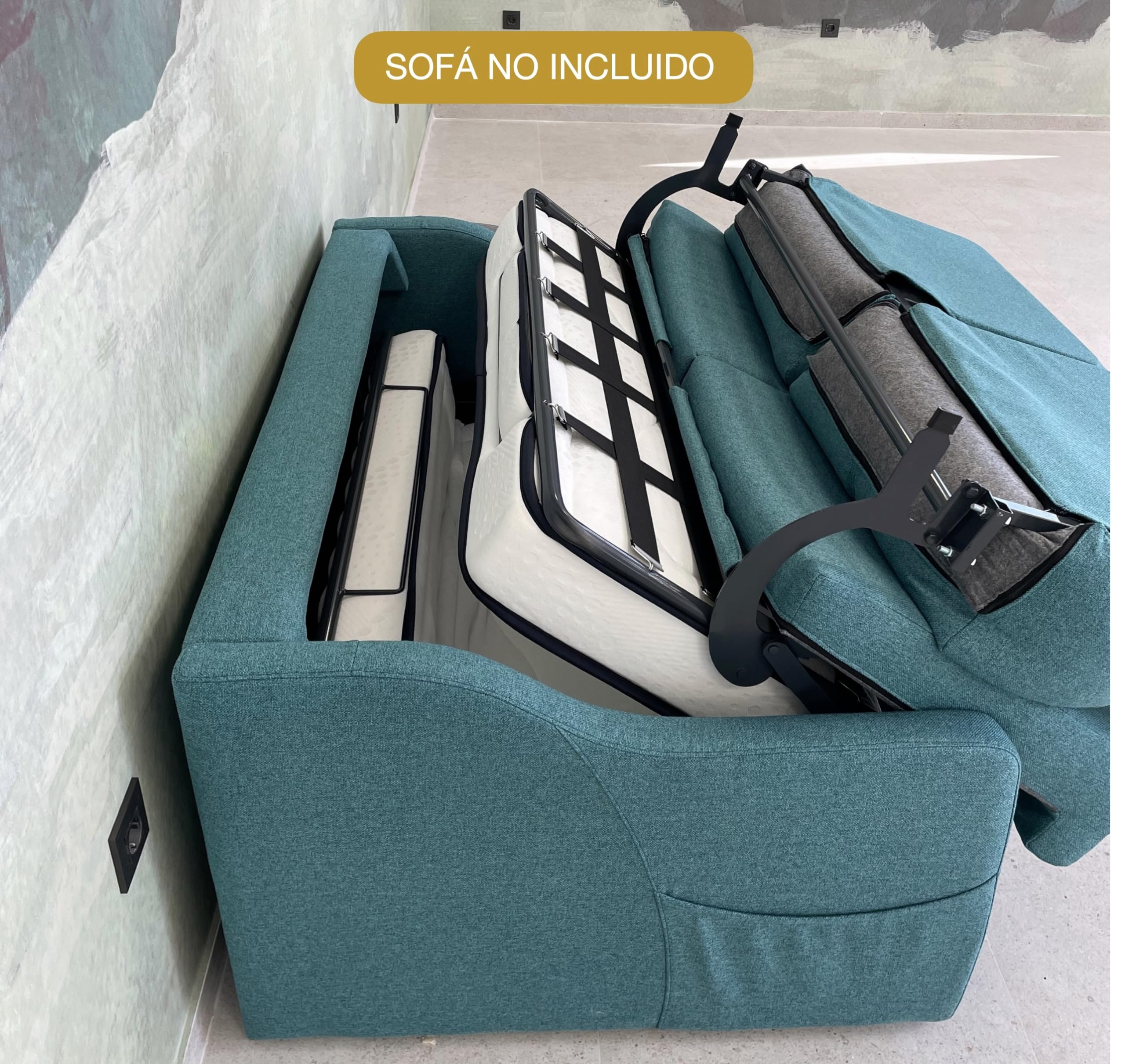 T-ORMU Colchón para Sofa Cama 140x190 Viscolastica Pluma - Altura 14 CM - Colchón Plegable para Sofá de Sistema Italiano - Colchones Sofá Cama – Sofa NO Incluido