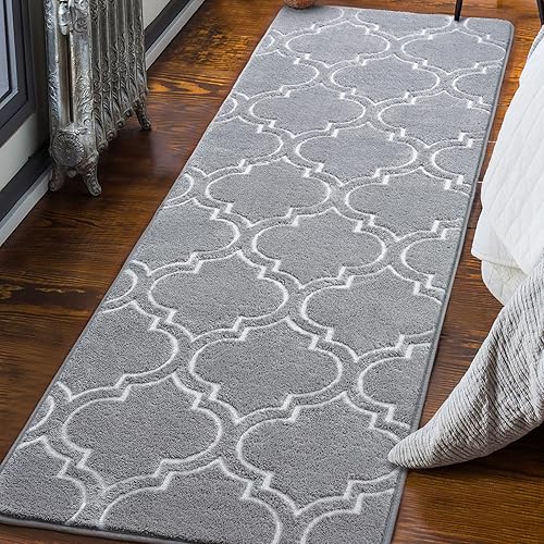 Miniatura 9 de Chicrug Shag - Alfombra geométrica moderna para dormitorio, 2 x 6 pies, de espuma viscoelástica, alfombra de pasillo para interiores, alfombra