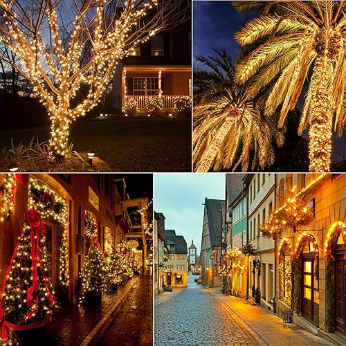 Miniatura 8 de Mini cadena de luces LED de Navidad 67 pies 200 luces LED para exteriores luces de cadena impermeables para enchufar para árbol de Navidad corona