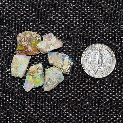 Miniatura 7 de InfinityGemsArt Rainbow Opal Rough Stone 50 carats, Natural Raw Crystals Gemstone, Ethiopian Rock, DIY Jewelry Making Supply, October Birthstone