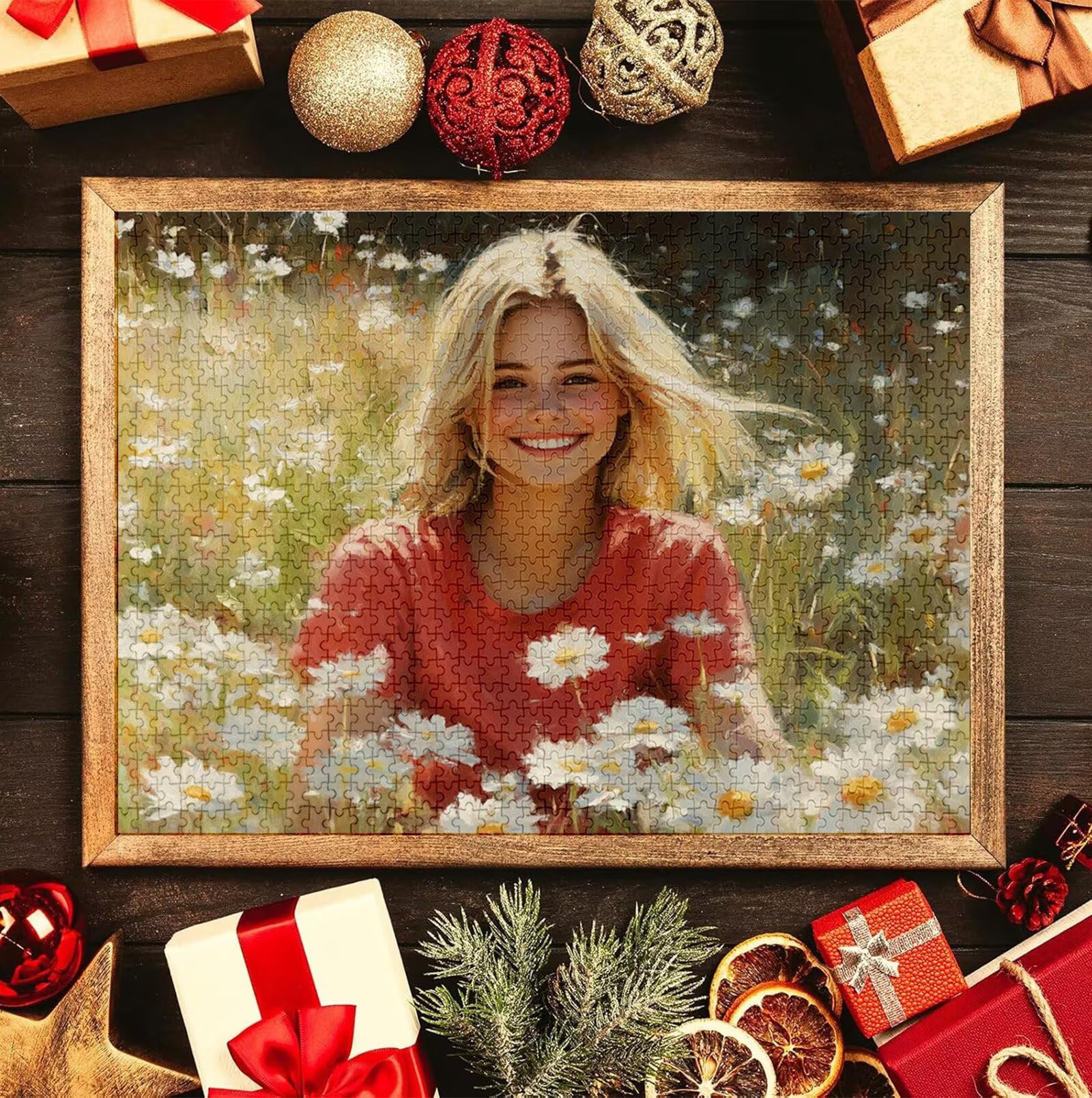 Puzzle Personalizado con Foto, Personalizada Rompecabezas Personalizado Diseña tu Logo Foto o Texto, Personalizado Navidad Halloween San Valentín Parejas Niños Familia Amigos h-4157