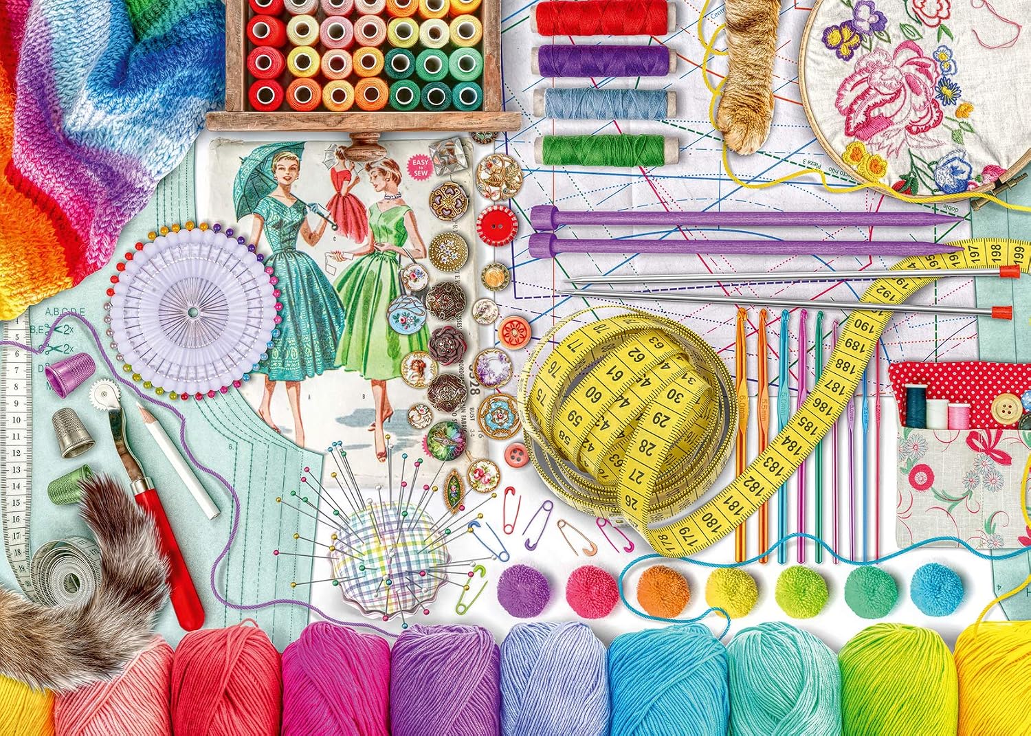 Ravensburger 16440 Needlework Station 500 Piece Large Pieces Jigsaw Puzzle for Adults - Every Piece is Unique, Softclick Technology Means Pieces Fit Together Perfectly