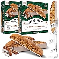 Vista 1 de Nonni's Gingerbread Biscotti Holiday Cookies - 2 Boxes Gingerbread Cookies - Gingerbread Christmas Cookies w/Almonds & White Icing - Biscotti