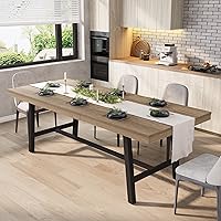 Vista 26 de GarveeHome Mesa de Comedor Industrial para 6-8 Personas, Mesa de Cocina de Madera de 70.87" de Largo con Marco de Metal Resistente y Acabado Negro