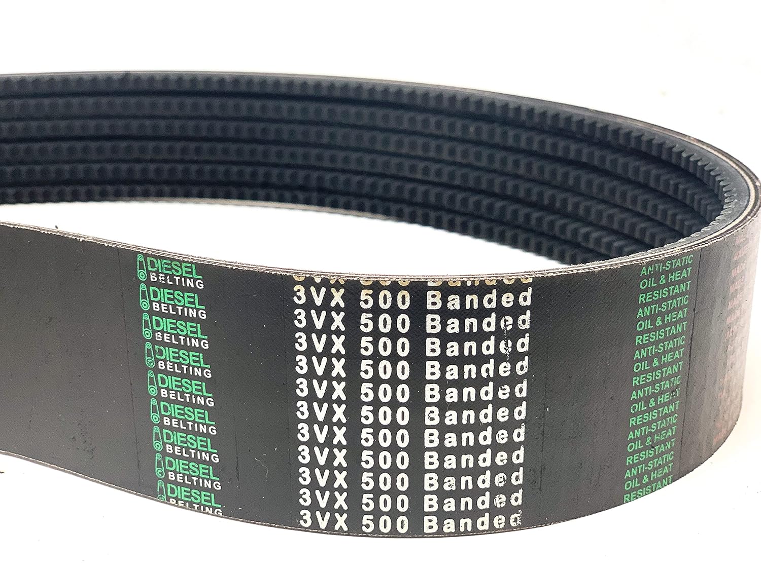 4/3VX500 Banded Cogged V-Belt — 4 Bands, — Oil & Heat Resistant, Anti-Static — Industrial Drive