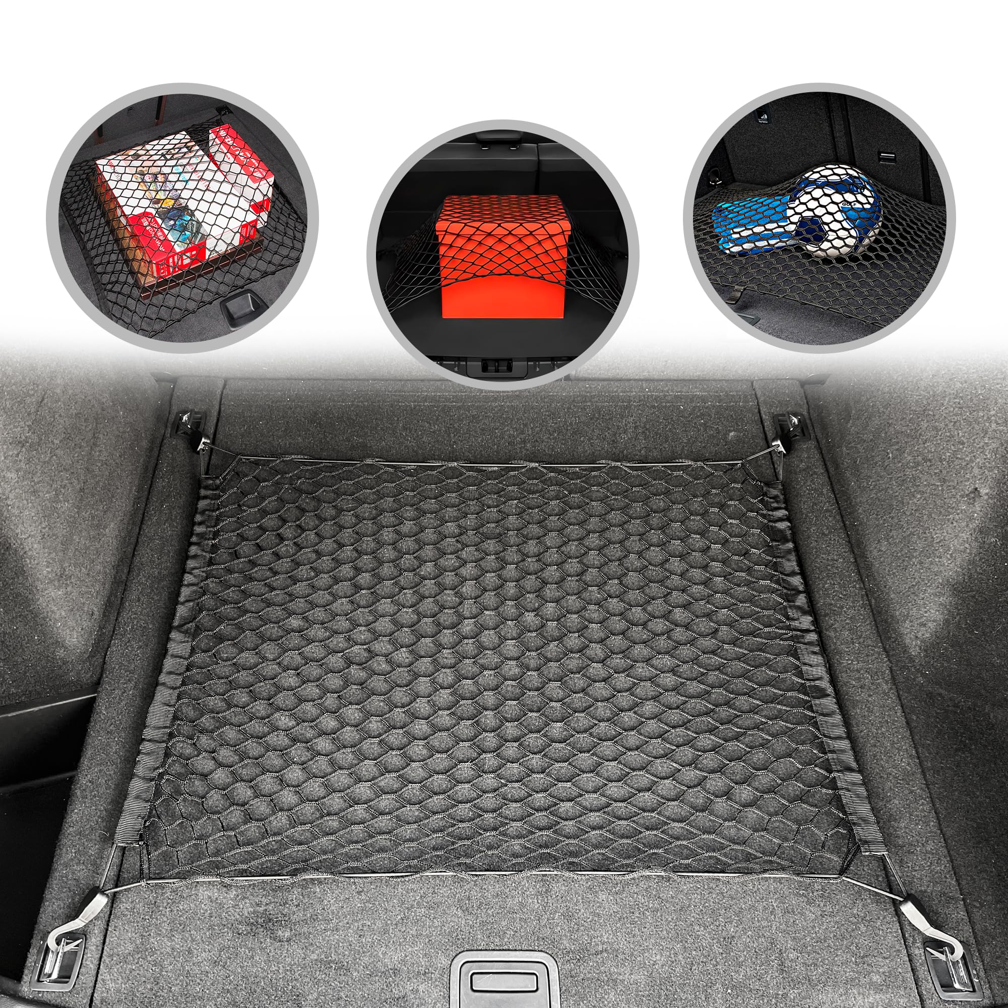 Busta posteriore + rete elastica per bagagliaio Acura RDX 2019-2022 - Organizer e deposito bagagliaio Premium - Rete bagagli per SUV - Miglior organizer per auto per Acura RDX