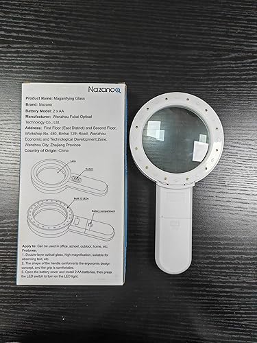 Miniatura 9 de Lupa con 12 luces LED, lente de vidrio doble 30X, lupa iluminada de mano, lupa de lectura con para personas mayores, leer, monedas, sellos, mapa,
