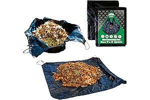 Reusable Drawstring Leaf Tarp 9x9 Ft (2-Pack) for Easy Leaf Collection