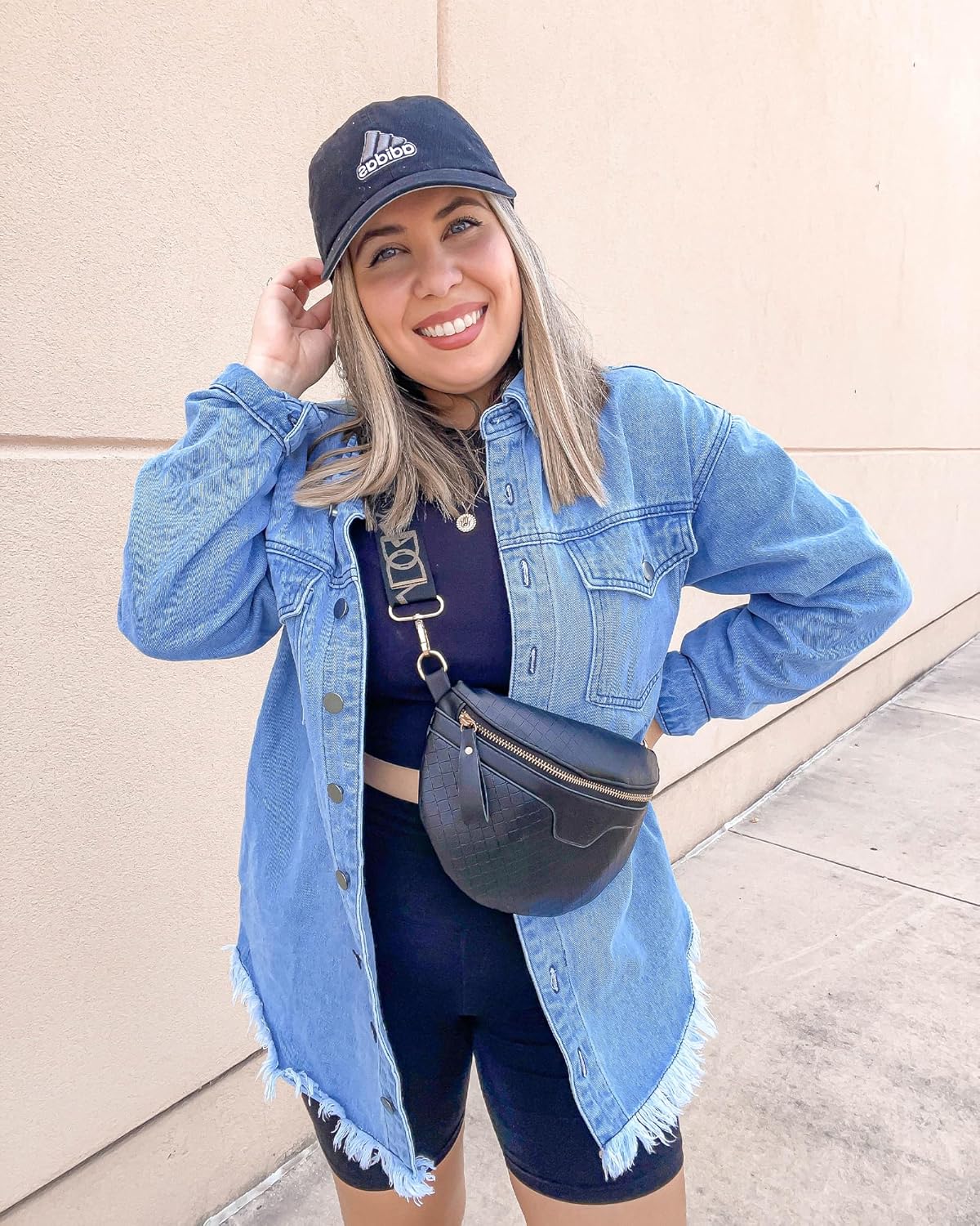 luvamia Denim Jacket for Women Oversized Button Down Casual Jean Shacket Jackets Long Sleeve Frayed Hem Western Trendy - Image 5