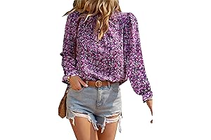 Women's Casual Floral Print Long Sleeve Top