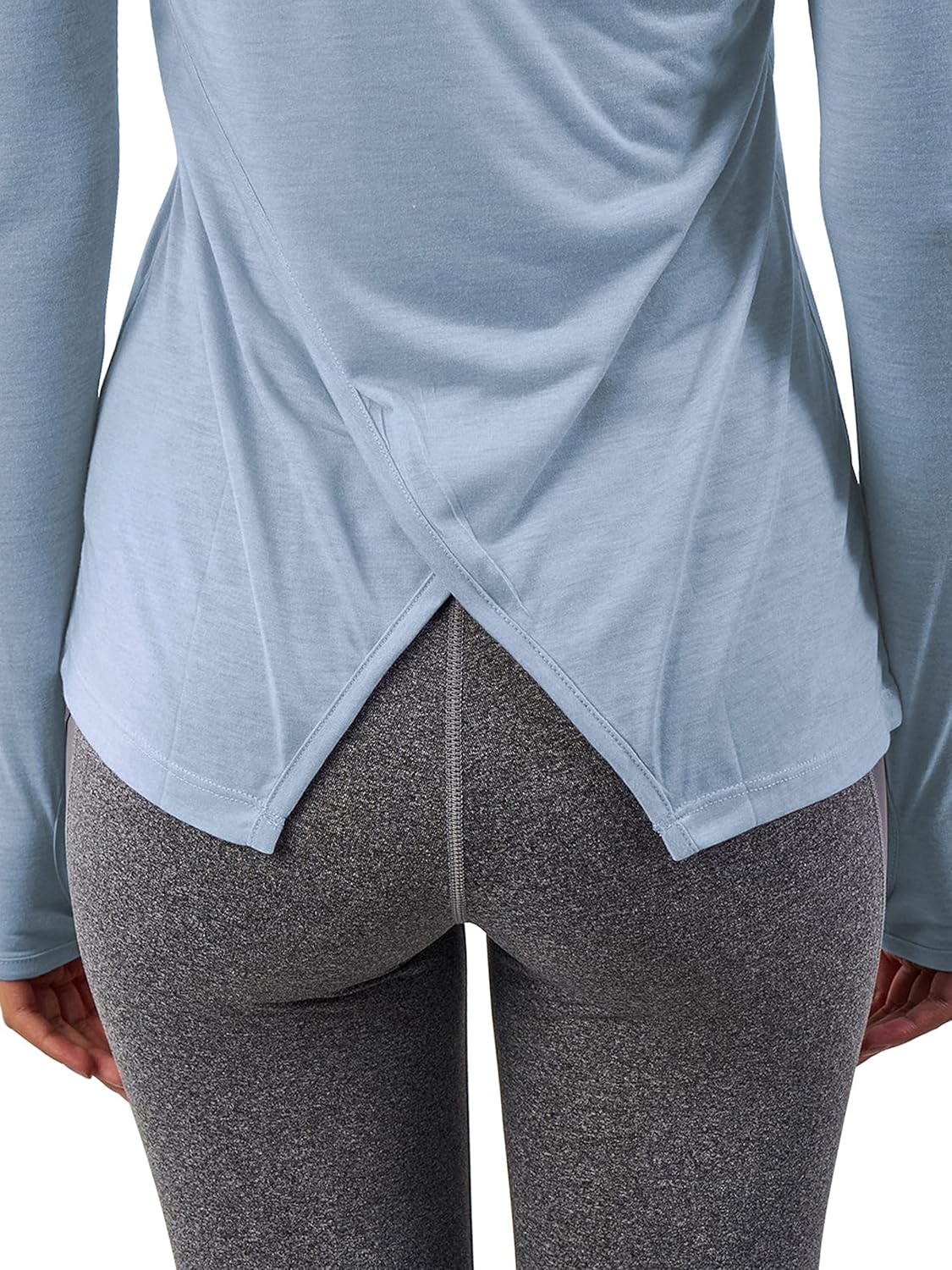 Bestisun Long Sleeve Yoga Workout Tops Lightweight Thumbhole Shirts Athletic Wear for Women - Image 3