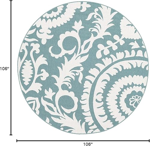 Vista 73 de Alysia - Alfombra de interior y exterior beige y crema, 3 pies 6 pulgadas x 5 pies 6 pulgadas