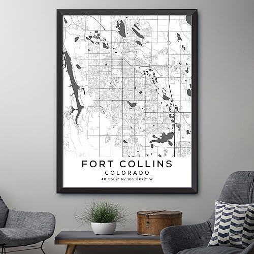 Miniatura 4 de Mapa de Fort Collins, Colorado, Light 2 (12x16)