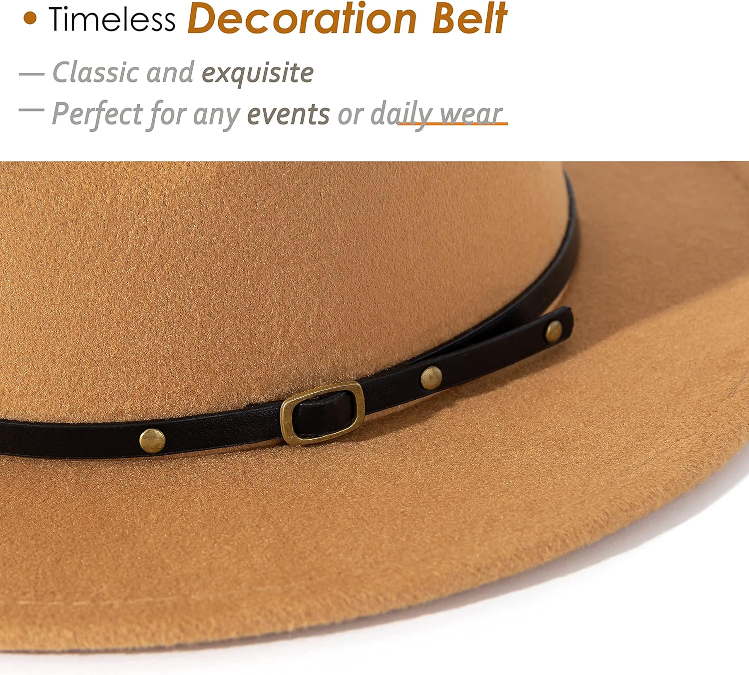 Lisianthus Women Belt Buckle Fedora Hat - Image 3