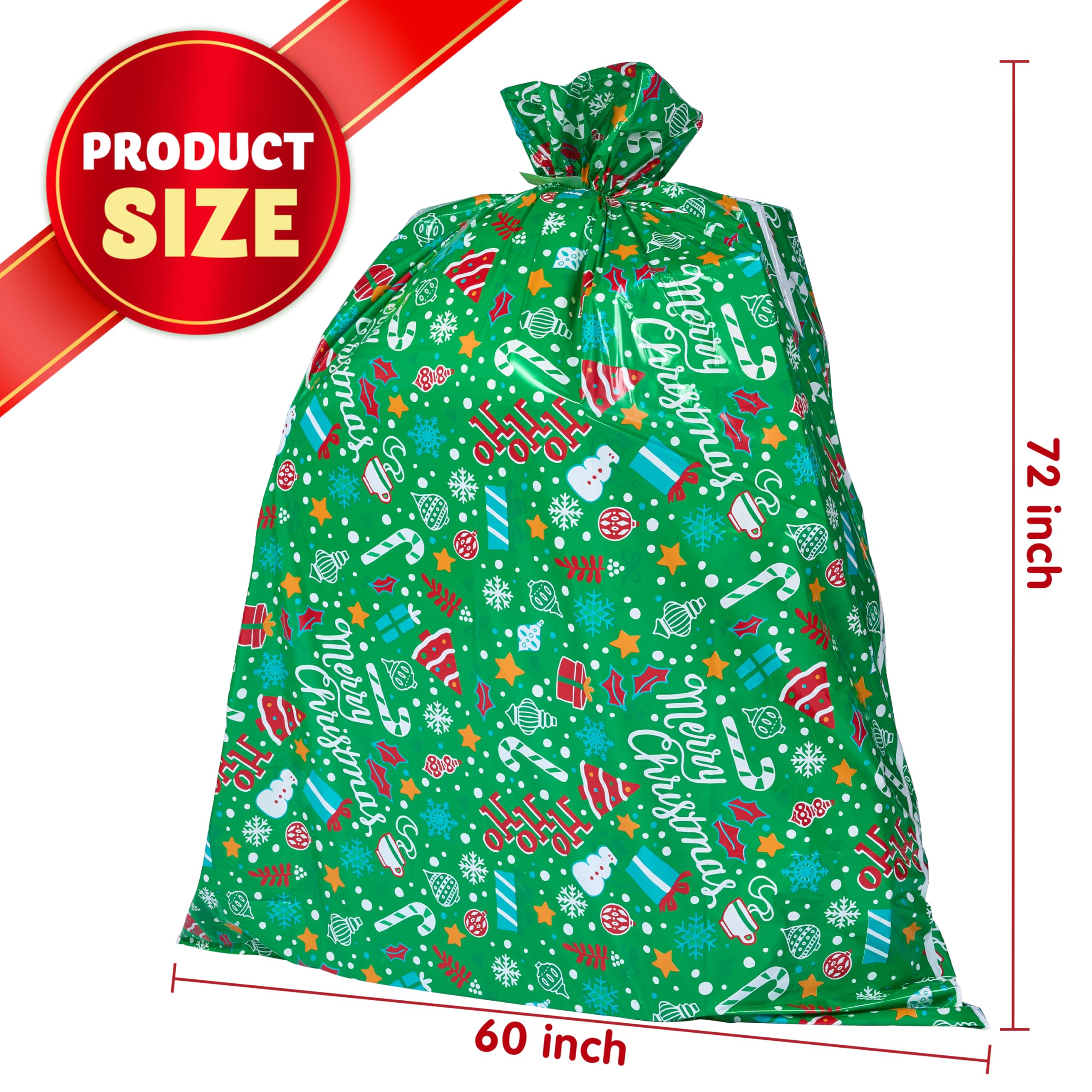 JOYIN PCS Christmas Jumbo Bicycle Gift Bag 72”x60”