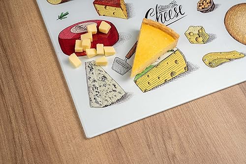 Miniatura 9 de Tabla de cortar de vidrio templado para cocina y servir, 15.75 x 11.81 pulgadas, tabla de cortar decorativa grande fácil de limpiar, extremadamente