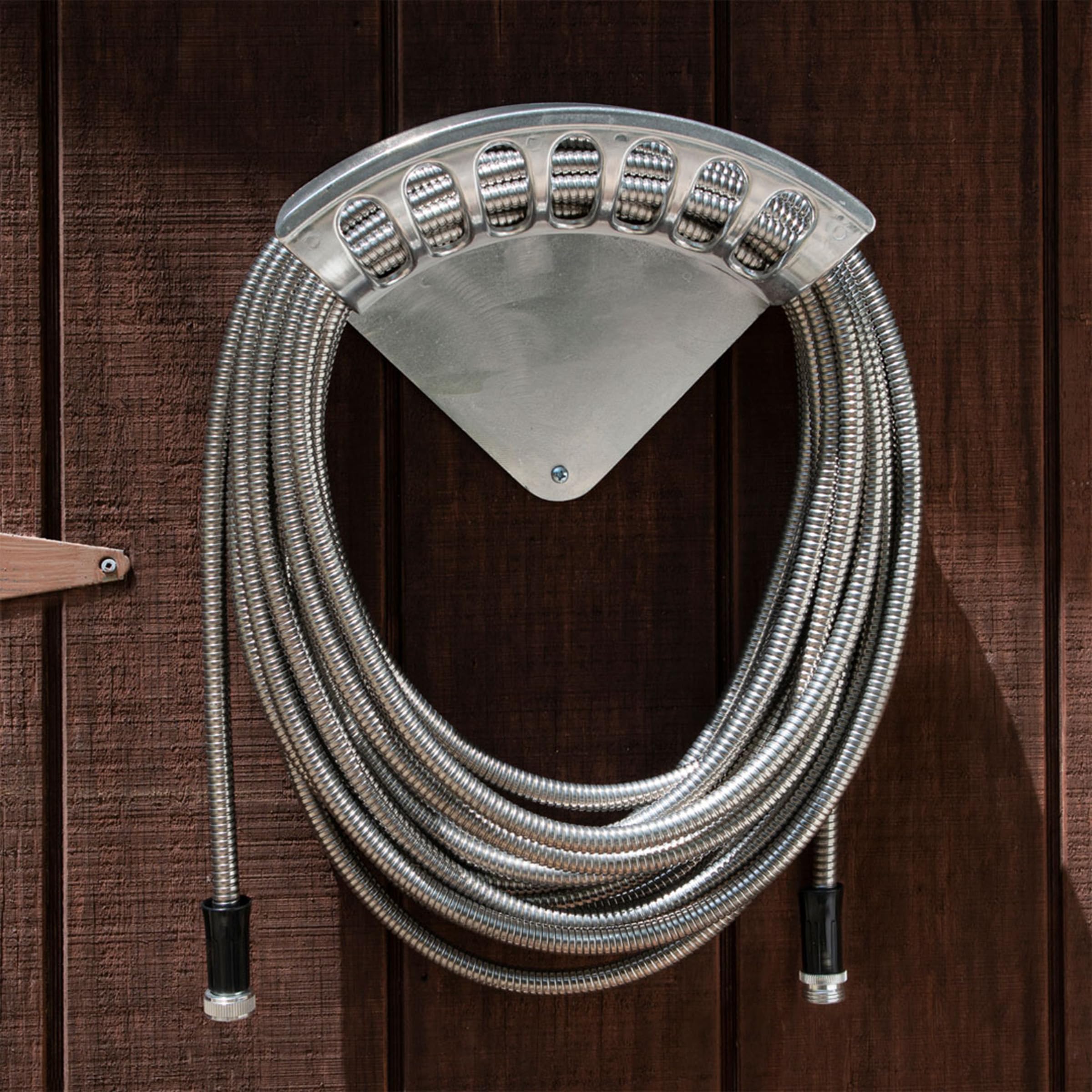 Kings County Tools Portagomma in alluminio pressofuso da 33 cm, elegante design curvo, materiale di qualità e robusto, contiene 30 metri di tubo da 1/2" e tubo da 1,5 m di tubo da 5/8", attacco a