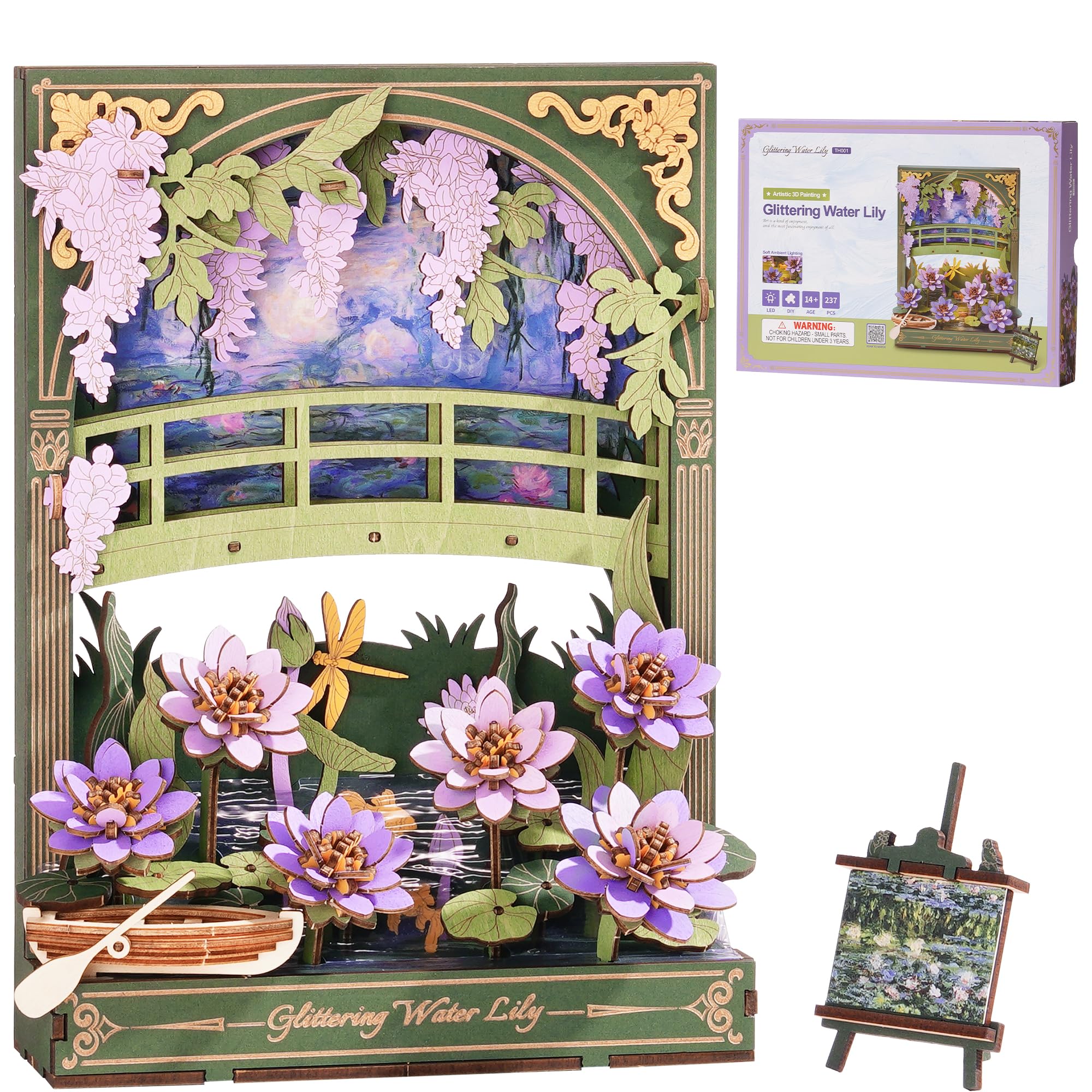 ROBOTIME Puzzle con fiori in legno 3D per adulti, da assemblare
