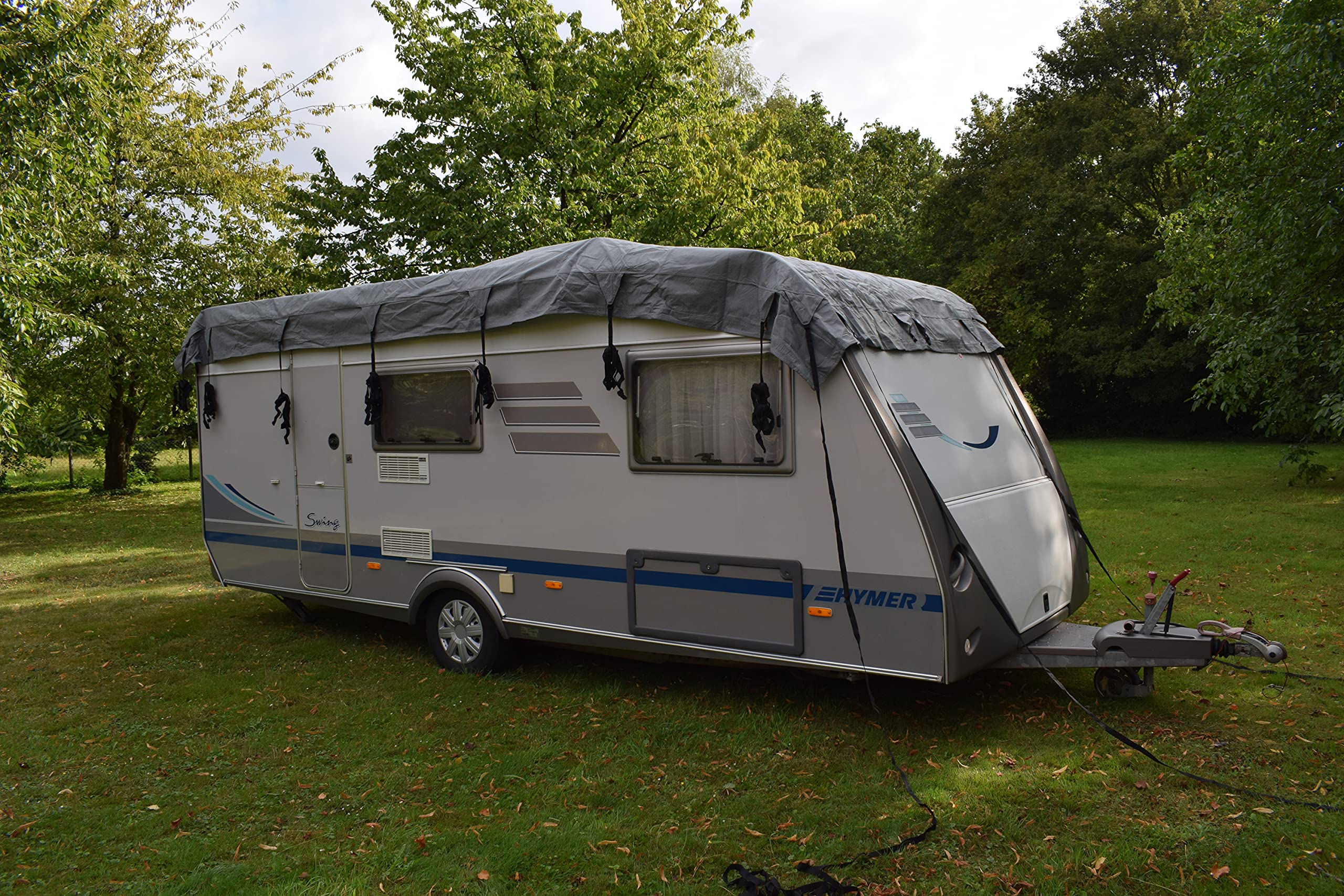 GreenYard Universal Wohnwagen-Schutzdach I 800 x 300 cm | Camping Schutzdach | Schutz vor UV Strahlung und Nässe | wasserabweisend und atmungsaktiv | 4- lagiges Vlies | inkl. Aufbewahrungstasche