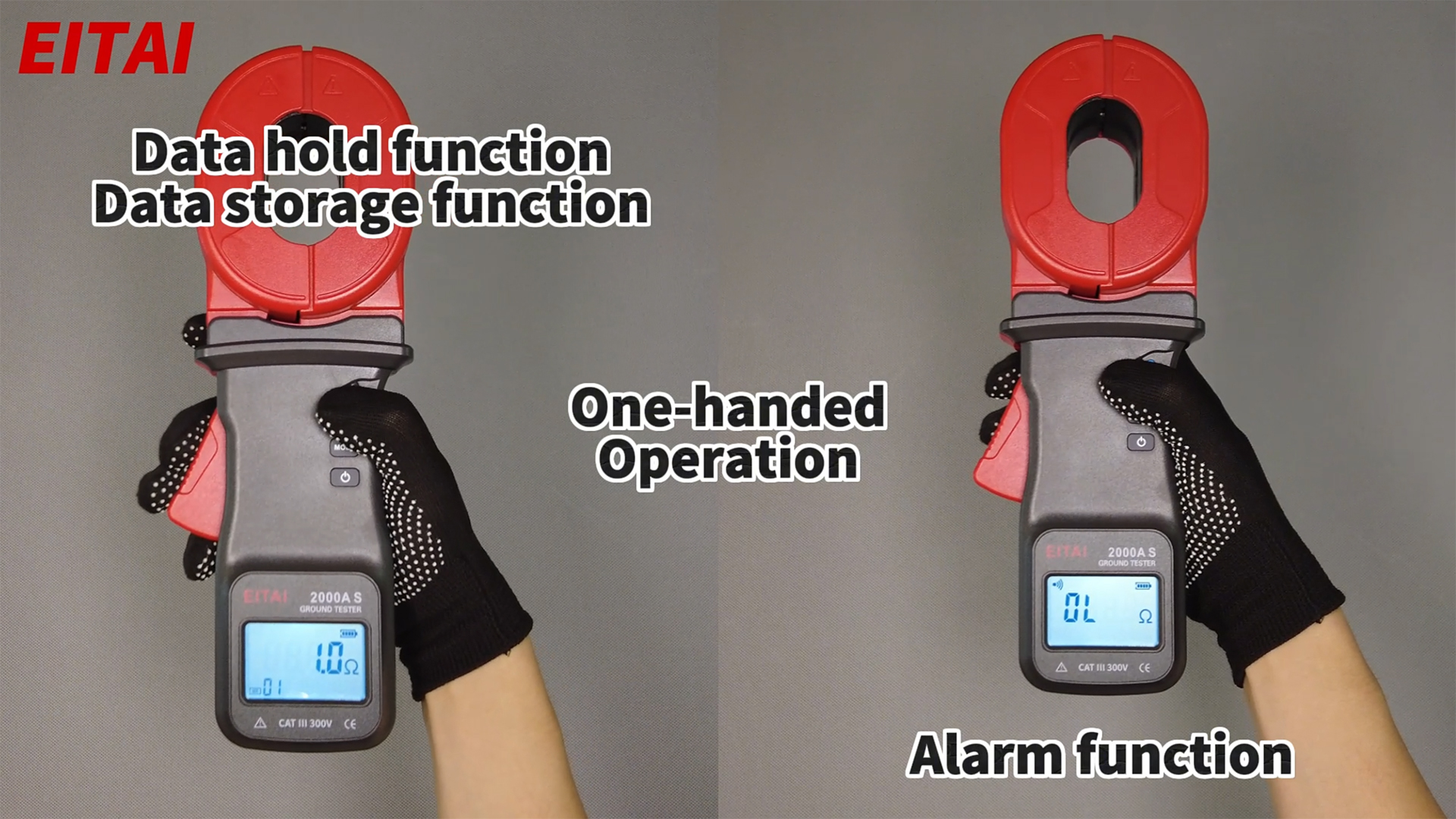 Image of EITAI2000A-S Gen2 Clamp Ground Earth Resistance Meter Tester, 0.01Ω-500Ω, Manufacturer Direct Sales