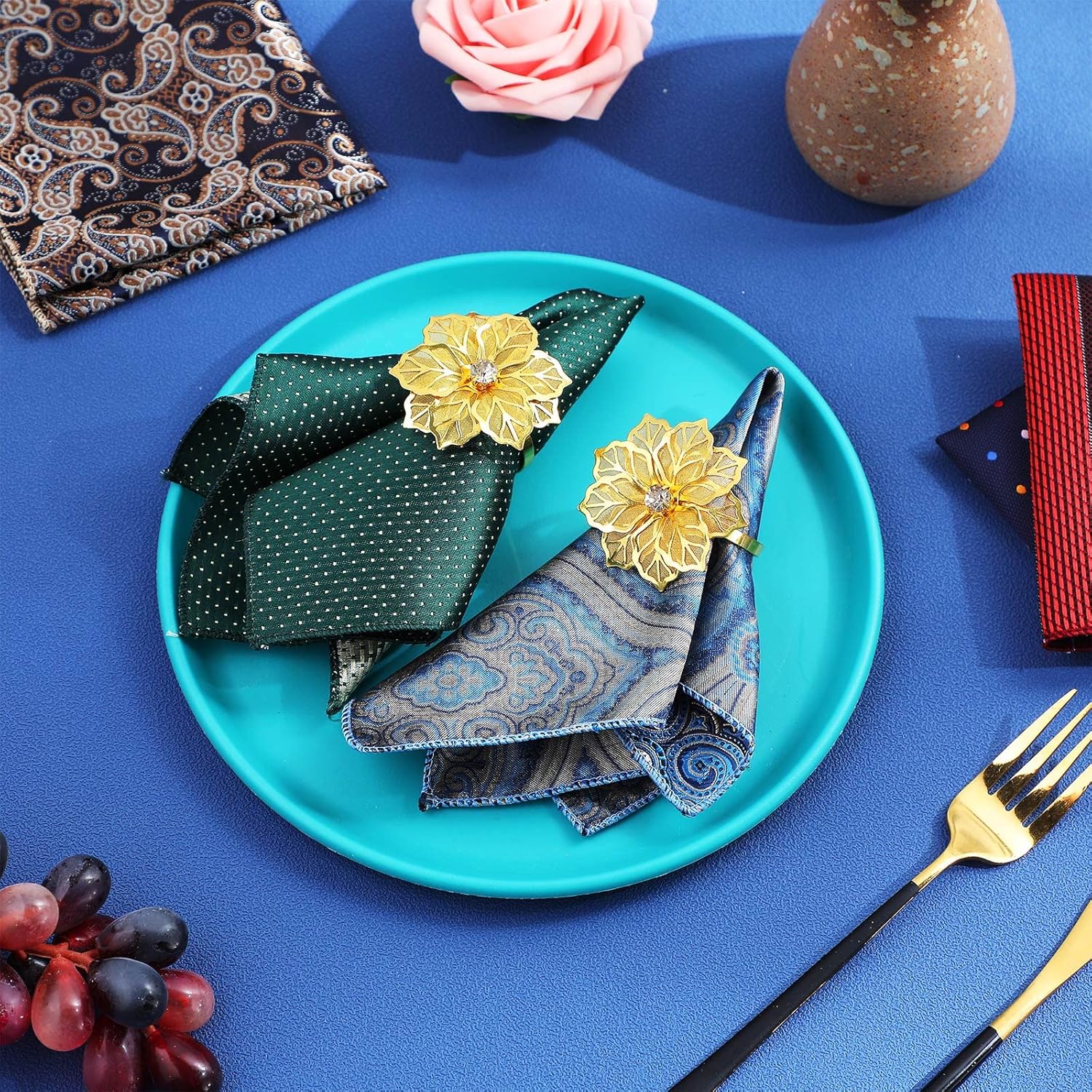 SATINIOR 24 Pieces Pocket Squares for Men Suit Pocket Handkerchief Soft Colored Men Assorted Hankies for Wedding Party - Image 5