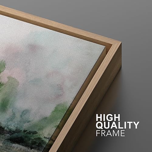 Miniatura 5 de SIGNFORD Lienzo enmarcado para pared, diseño de cielos pastel, acuarela, escena de la naturaleza, ilustraciones de naturaleza silvestre, decorativo,