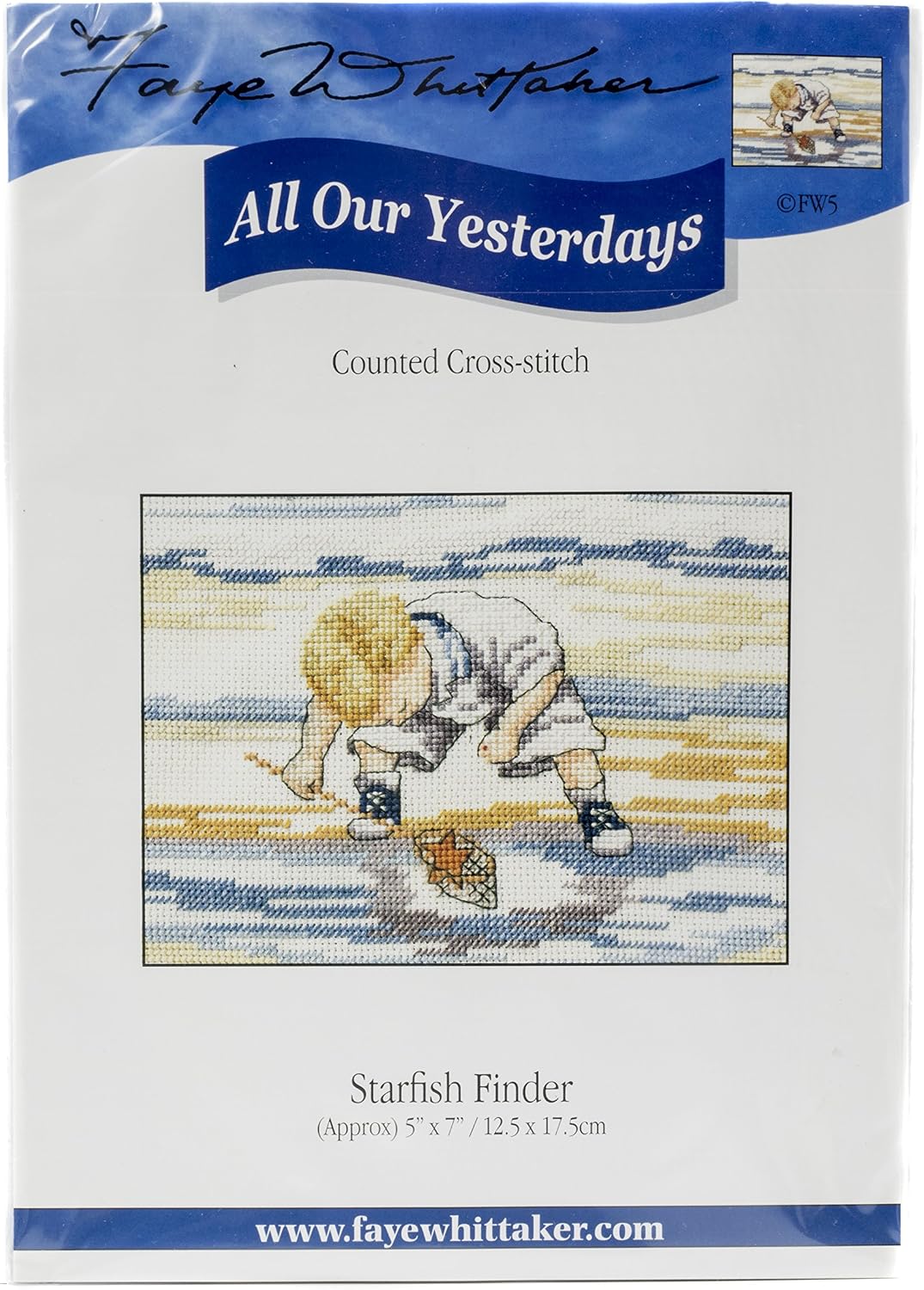Faye Whittaker All Our Yesterdays Starfish Finder (Cross Stitch Kit), range, Mixed, 25 x 15 x 2 cm