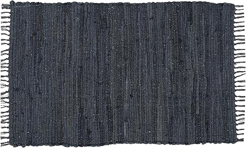 Miniatura 3 de Alfombra de trapo de algodón, 24 x 36 pulgadas, multicolor, tejida a mano, lavable y reversible, para sala de estar, cocina, entrada, con borlas