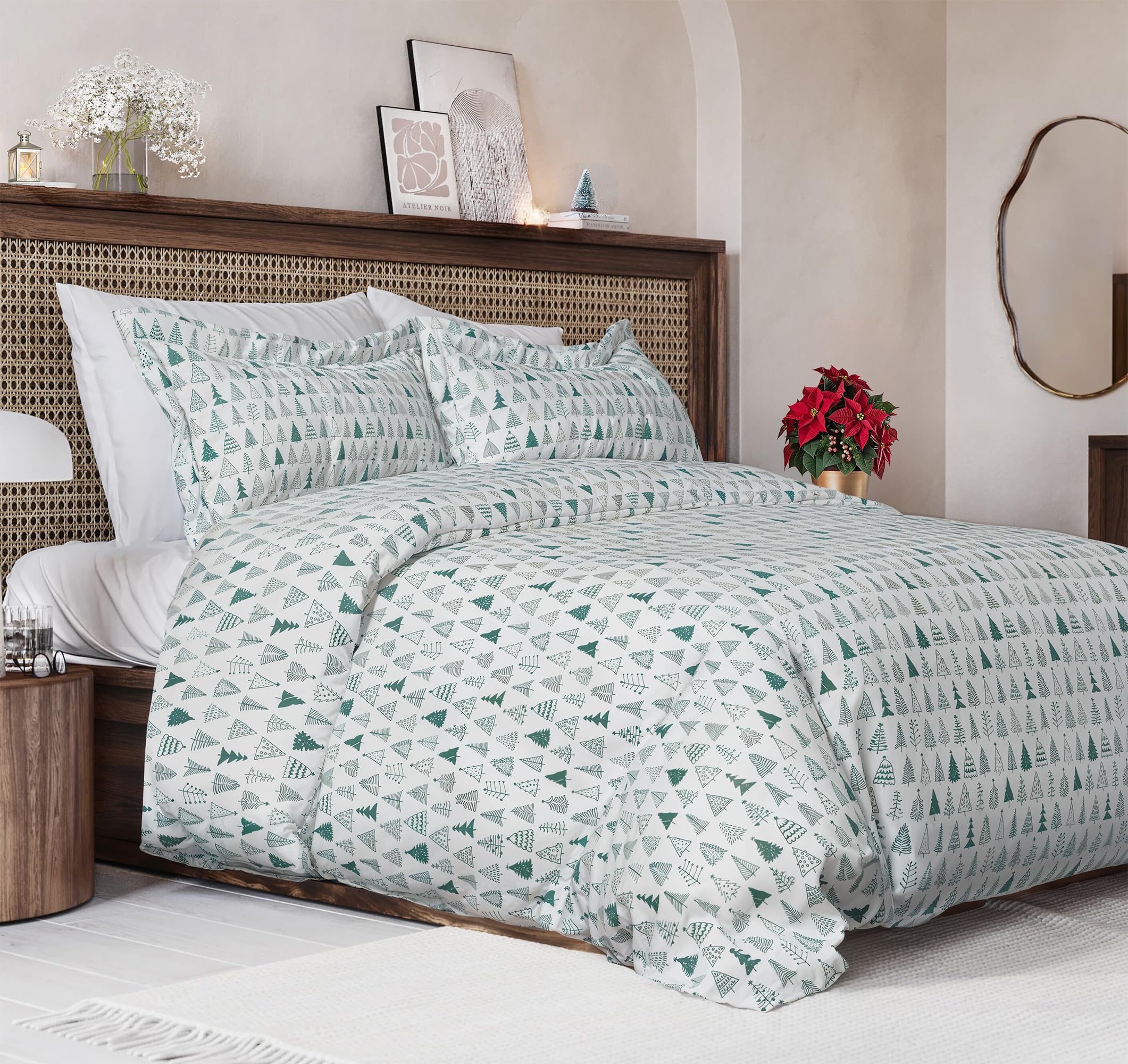 CGK Christmas Duvet Cover Full Size Set - 80 x 90, Christmas Trees