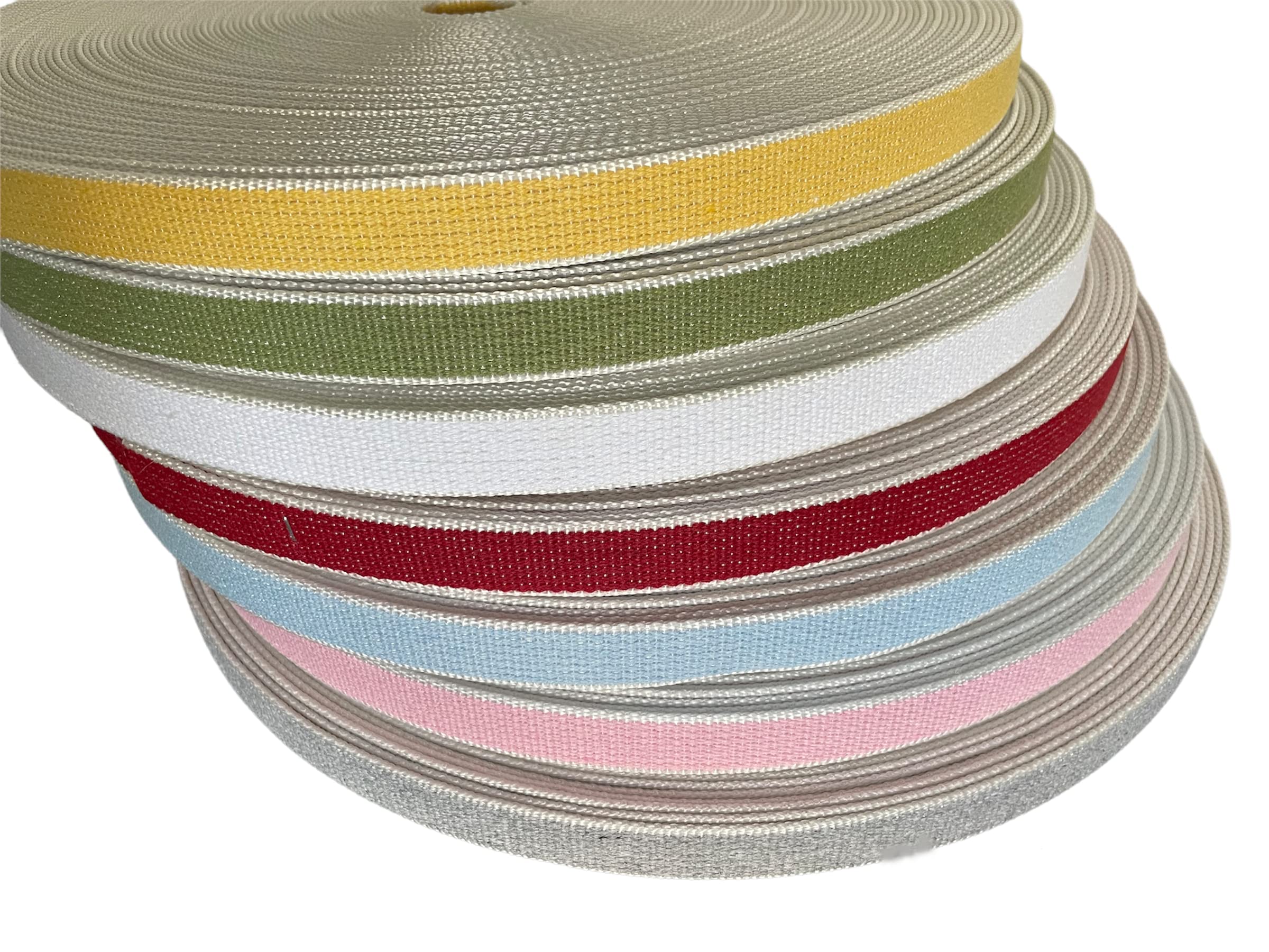 Sangle en coton robuste 22 mm pour store Couleurs assorties pour fenêtres et porte-fenêtre (50 mètres, bleu ciel)