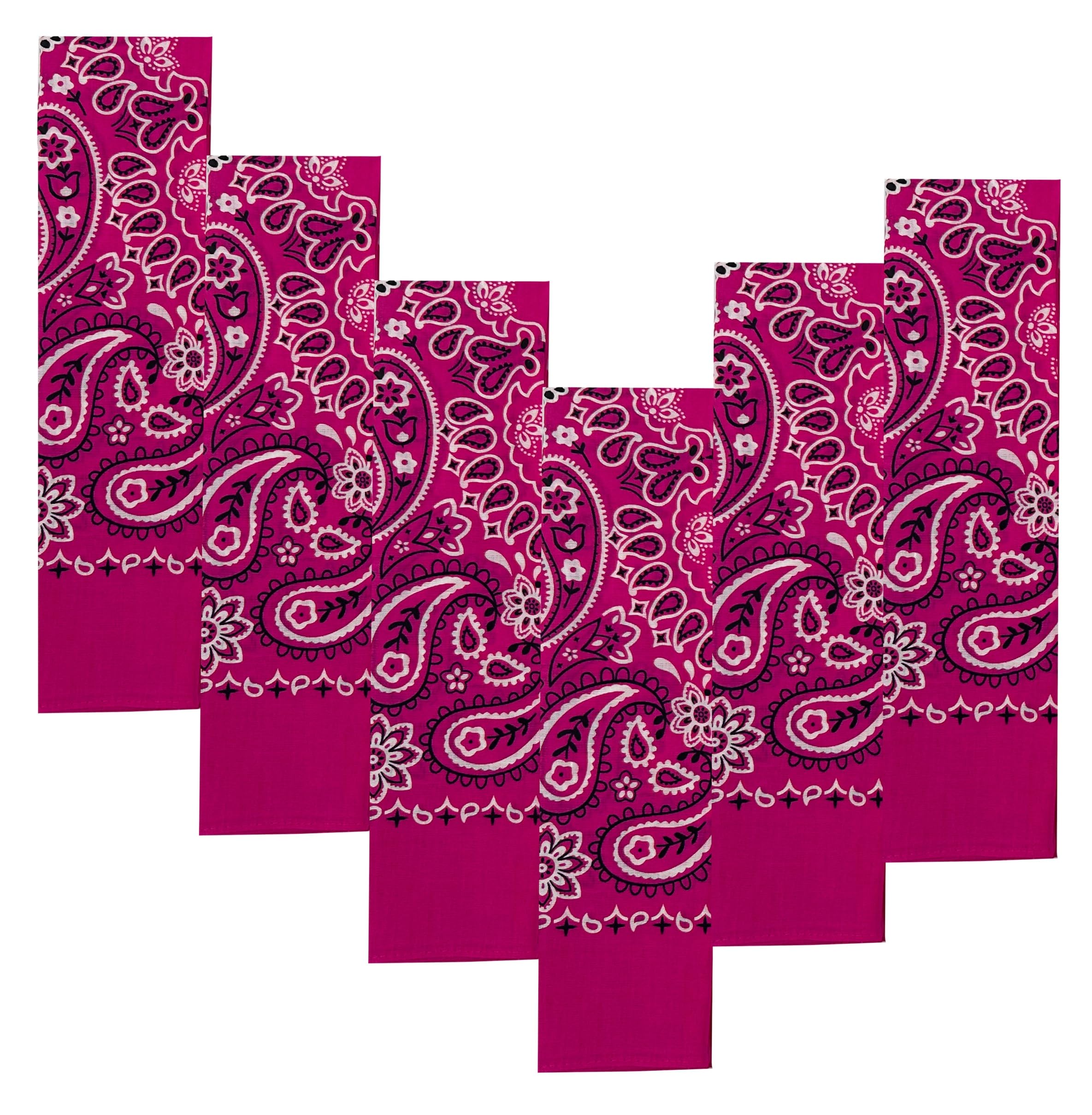 Every-ville Cotton Bandana Handkerchief for Men &amp; Women, 6 Pack