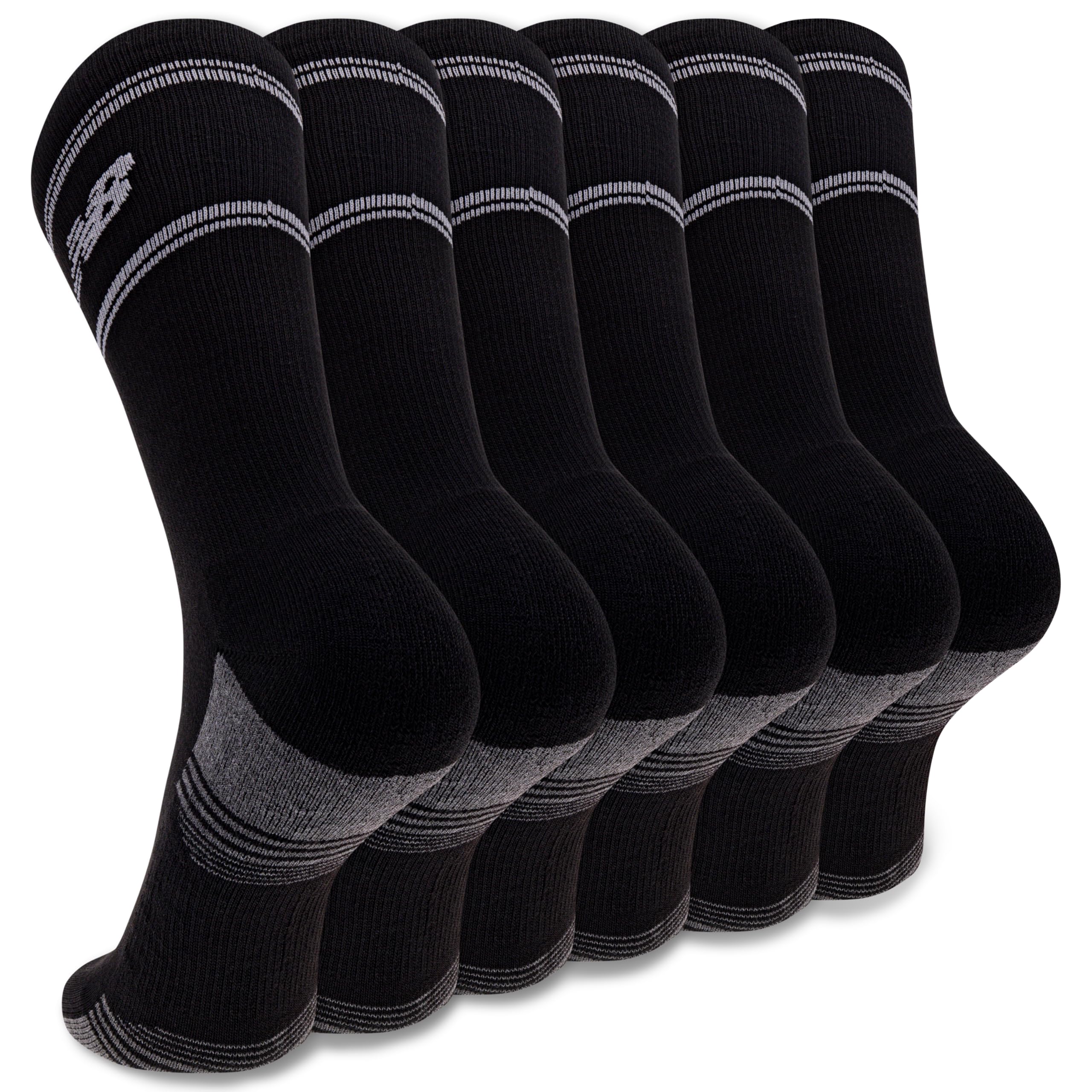 New Balance Performance Cushioned Crew Socks - 6 & 12 Pairs - Moisture Wicking Crew 6 Paia Unisex - Adulto