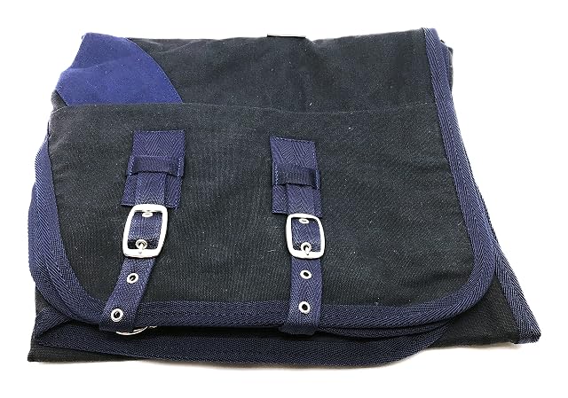 Foto 3 de 8 de Horses Coperta Box Cotone Maddy 2-105 - NERO/BLU-128-128 cm