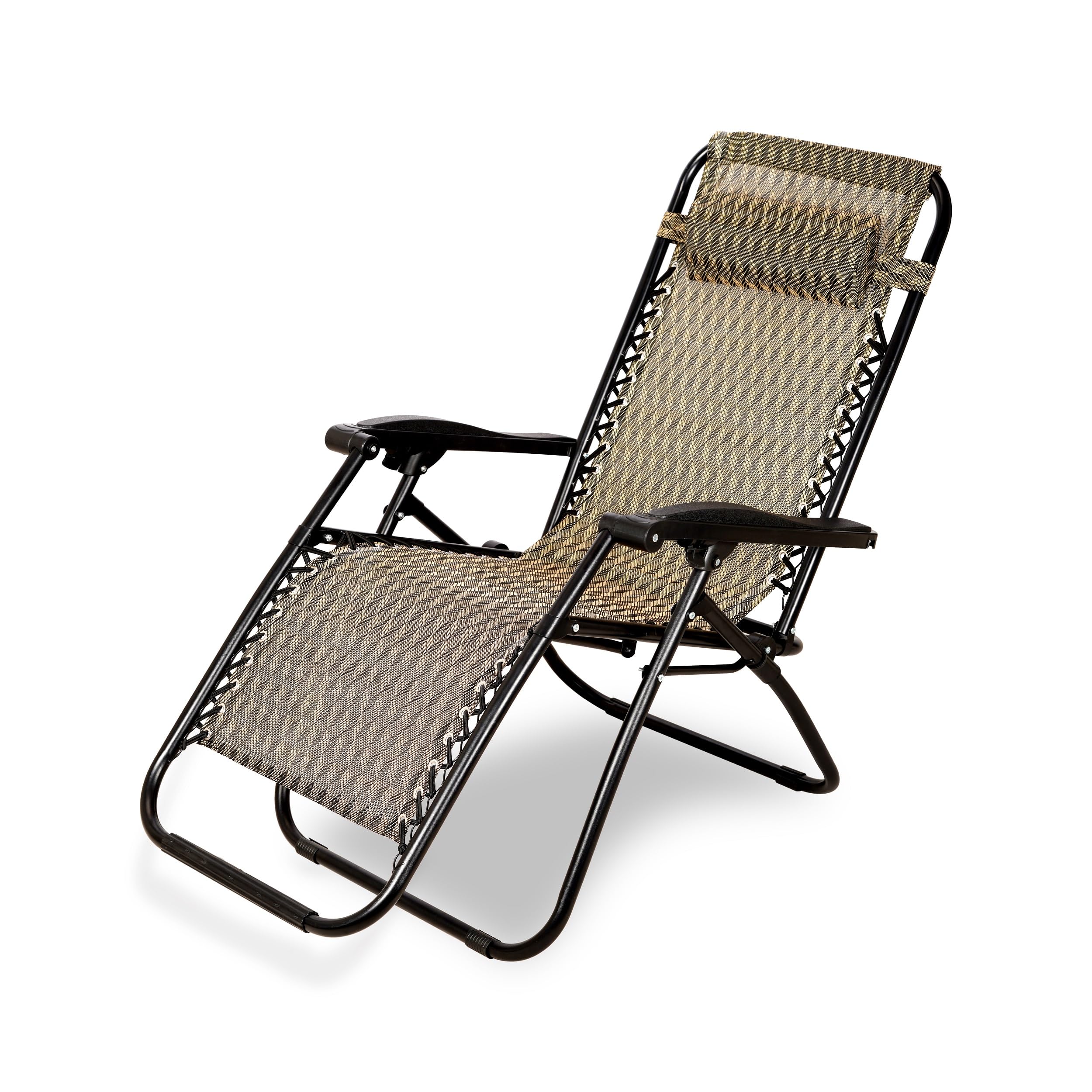 STAR WORK Stainless Steel Zero Gravity Chair, Lawn Chair Recliner Lounge, Portable Camping Folding Beach Chair With Removable Pillow (Roon Diamond)-image-45