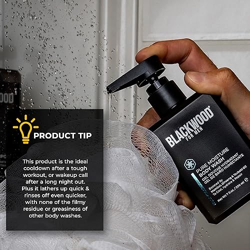 Miniatura 6 de Blackwood For Men Pure Moisture Body Wash con bomba  Gel natural para hombre  Sin sulfatos para pieles secas y sensibles  Ginseng  mentol