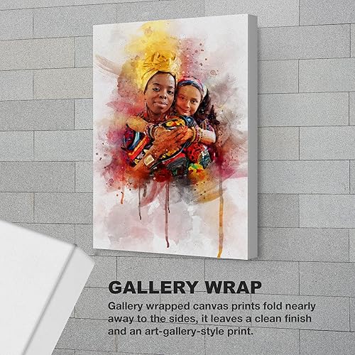 Miniatura 4 de Awesometik Regalo personalizado para el día de la madre de hijo en casa, lienzo de acuarela personalizado, retrato familiar personalizado