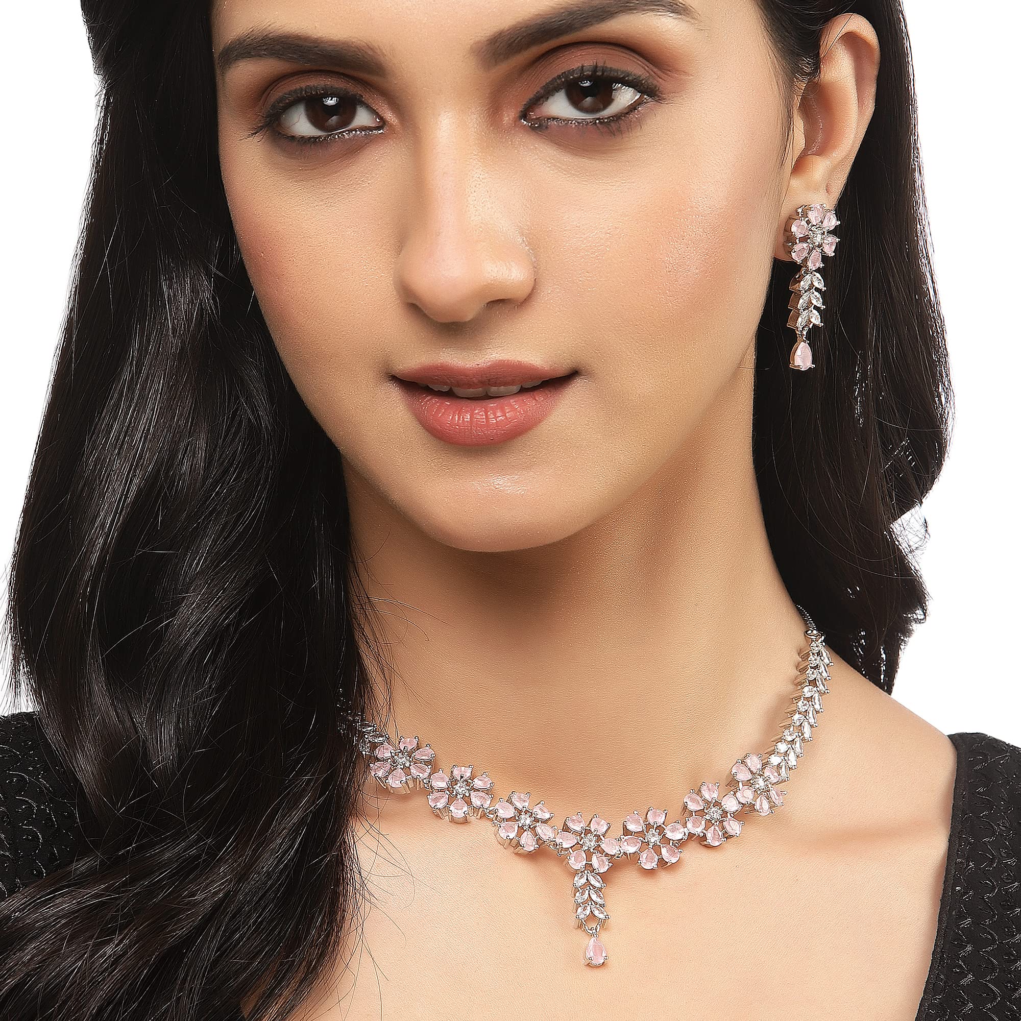 Star Shaped American Diamond Necklace Earrings Set