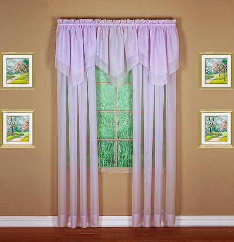 Vista 635 de Today's Curtain - Cortina Emelia de gasa original, panel de 84 pulgadas, negro, 60 pulgadas de ancho x 84 pulgadas de largo