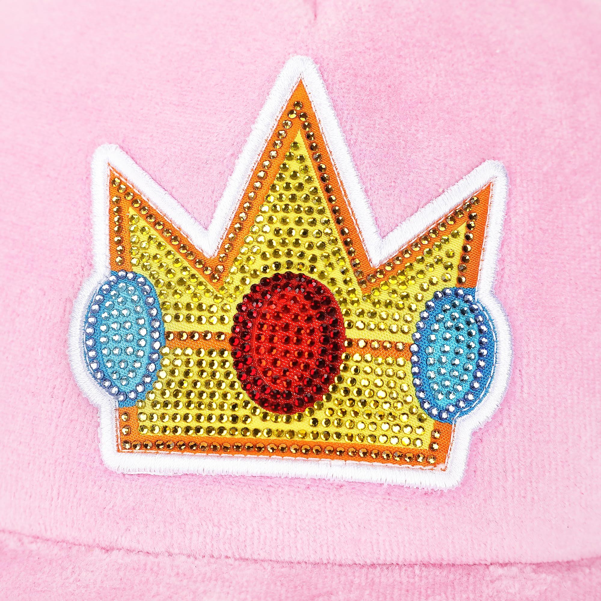 Super Mario Bros Princess Peach Rhinestone Crown Pink Trucker Hat-OSFA